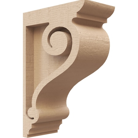 Ekena Millwork 2"W x 4"D x 6"H Classic Scroll Rough Cedar Woodgrain TimberThane Corbel, Primed Tan CORUR02X04X06SCRRCPR